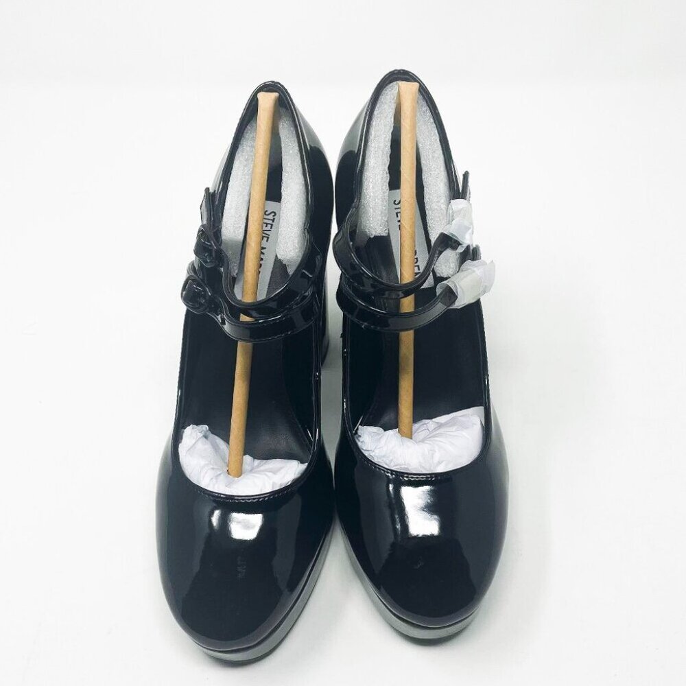 NEW IN BOX Steve Madden MARY JANE SHOE Tiara Heel Black Patent * VARIOUS SIZES - Picture 7 of 11